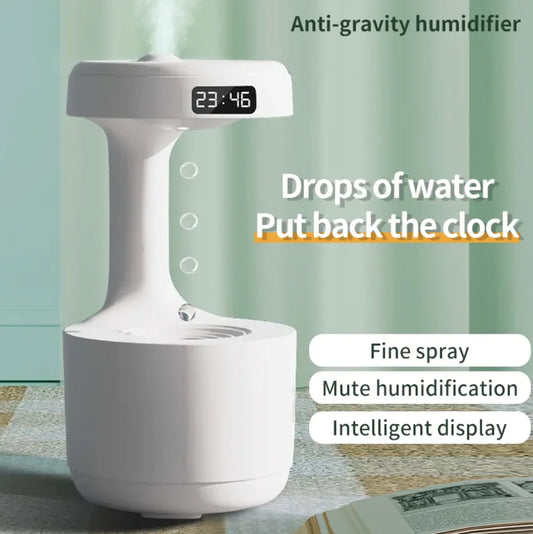 Anti-Gravity Water Drop Humidifier With Clock